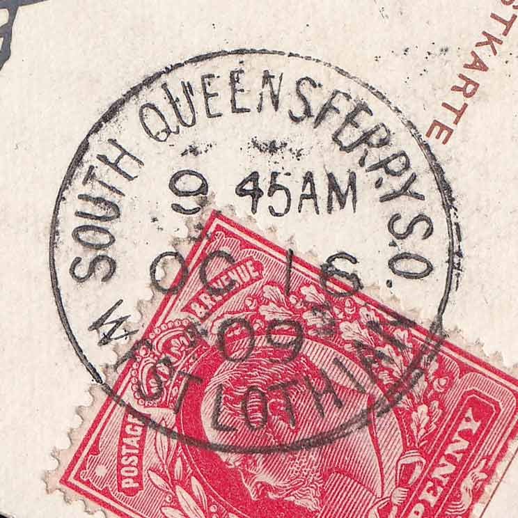 Clan Robertson Tartan Postcard - South Queensferry Postmark
