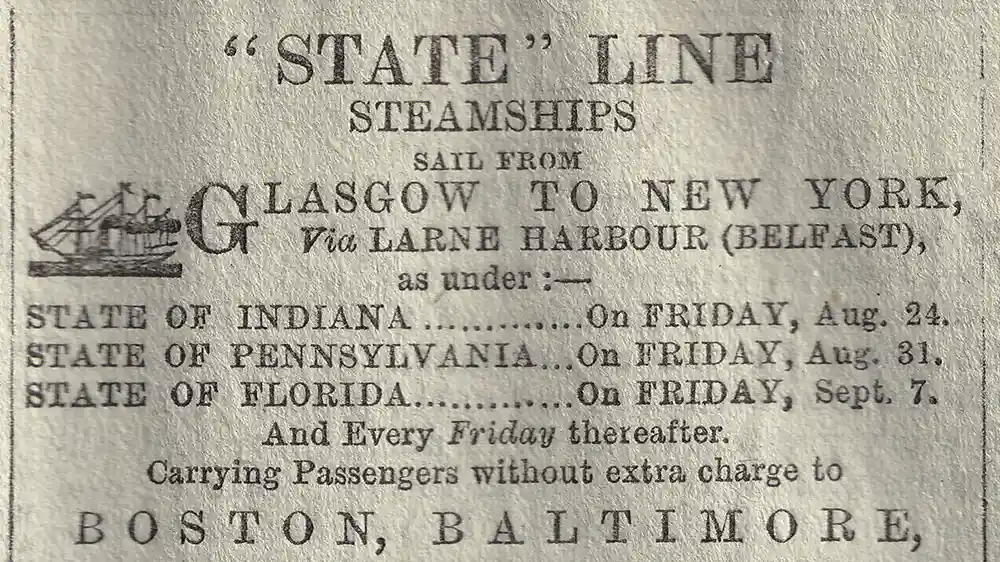 State of Florida Steamship advertisement